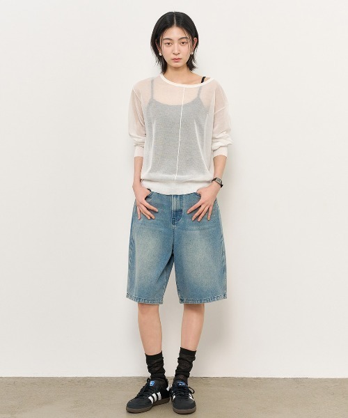 GENERAL IDEA(ジェネラルアイデア)の「GENERAL IDEA/ジェネラルアイディア sheer loose fit pullover プルオーバー(Tシャツ/カットソー・レディース・ホワイト/グレー/ブルー/ブラック・S/M/L)」の11枚目の写真
