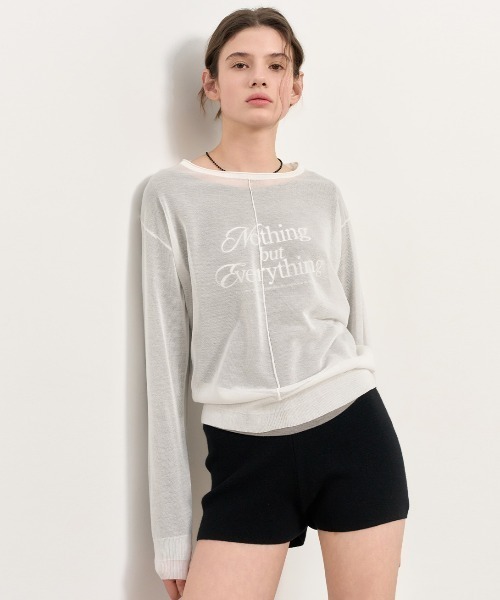 GENERAL IDEA(ジェネラルアイデア)の「GENERAL IDEA/ジェネラルアイディア sheer loose fit pullover プルオーバー(Tシャツ/カットソー・レディース・ホワイト/グレー/ブルー/ブラック・S/M/L)」の7枚目の写真