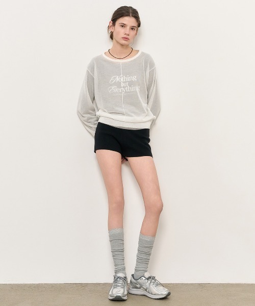 GENERAL IDEA(ジェネラルアイデア)の「GENERAL IDEA/ジェネラルアイディア sheer loose fit pullover プルオーバー(Tシャツ/カットソー・レディース・ホワイト/グレー/ブルー/ブラック・S/M/L)」の9枚目の写真