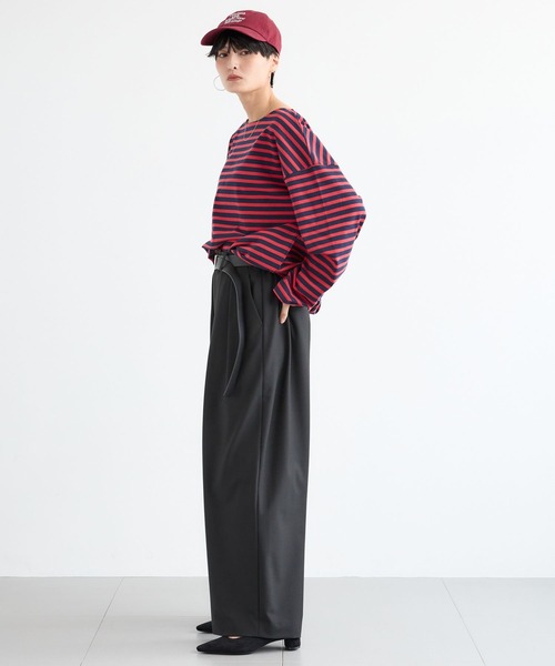 BARNYARDSTORM（バンヤードストーム）の「BARNYARDSTORM / マニッシュワイドパンツ / セットアップ対応【ハンドウォッシャブル】【「BABALOG」チャンネルご紹介アイテム】（スラックス・レディース・チャコール/ブラック・S/M）」の15枚目の写真