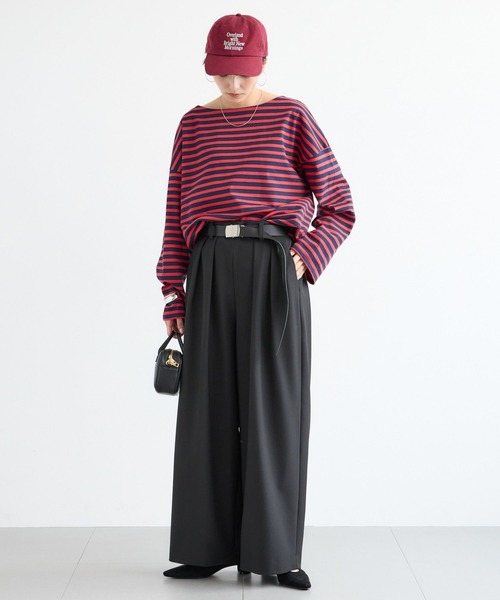 BARNYARDSTORM（バンヤードストーム）の「BARNYARDSTORM / マニッシュワイドパンツ / セットアップ対応【ハンドウォッシャブル】【「BABALOG」チャンネルご紹介アイテム】（スラックス・レディース・チャコール/ブラック・S/M）」の13枚目の写真