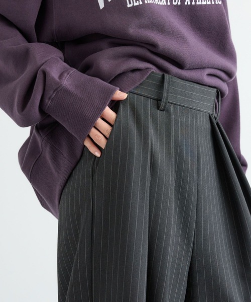 BARNYARDSTORM（バンヤードストーム）の「BARNYARDSTORM / マニッシュワイドパンツ / セットアップ対応【ハンドウォッシャブル】【「BABALOG」チャンネルご紹介アイテム】（スラックス・レディース・チャコール/ブラック・S/M）」の10枚目の写真