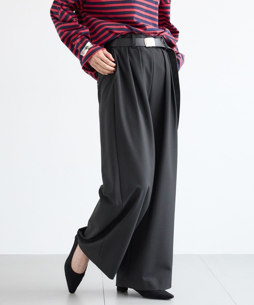 BARNYARDSTORM（バンヤードストーム）の「BARNYARDSTORM / マニッシュワイドパンツ / セットアップ対応【ハンドウォッシャブル】【「BABALOG」チャンネルご紹介アイテム】（スラックス・レディース・チャコール/ブラック・S/M）」の22枚目の写真