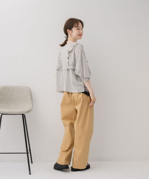 RETRO GIRL(レトロガール)の「2wayフリルラインTEE(Tシャツ/カットソー・レディース・ナチュラル/ブラック/ライトグレー・FREE)」の21枚目の写真