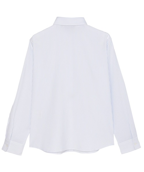 TOKYO SHIRTS（トウキョウシャツ）の「【吸水速乾】【COFREX】前立ミニフリルブラウス 長袖 レディースデザインシャツ（シャツ/ブラウス・レディース・ブルー・S/M/L/LL/XL）」の2枚目の写真