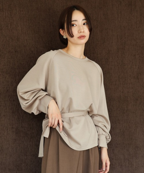 セール】【Et】ウエストリボンダンボールトップス（スウェット