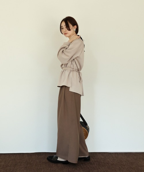 select MOCA Et（セレクトモカエト）の「【Et】ウエストリボンダンボールトップス（スウェット・レディース・ブラウン/ベージュ/ブラック・FREE）」の10枚目の写真