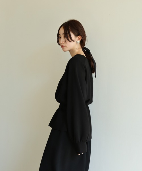 select MOCA Et（セレクトモカエト）の「【Et】ウエストリボンダンボールトップス（スウェット・レディース・ブラウン/ベージュ/ブラック・FREE）」の7枚目の写真