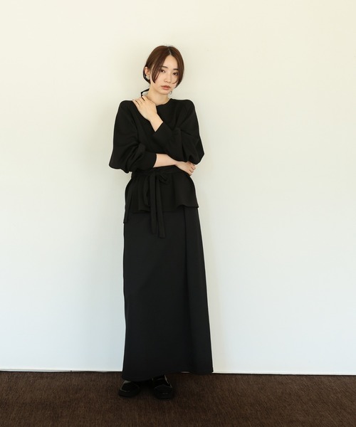 select MOCA Et（セレクトモカエト）の「【Et】ウエストリボンダンボールトップス（スウェット・レディース・ブラウン/ベージュ/ブラック・FREE）」の16枚目の写真