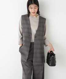 赤字覚悟!テーラード ジレ レディース ノーカラー ジレ」に該当するレディースのノーカラージャケットファッション
