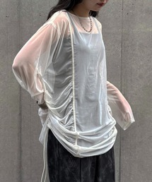 【&g'aime】シアーギャザーチュニック Sheer Gathered Tunic