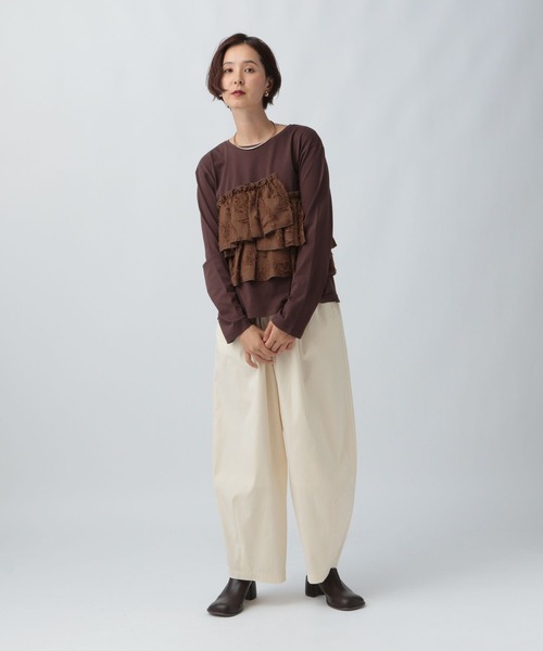 LEPSIM(レプシィム)の「スラックスコクーンパンツ 578201(その他パンツ・レディース・ブラウン/アイボリー/グレー系その他/チャコールグレー・FREE/TALL)」の9枚目の写真