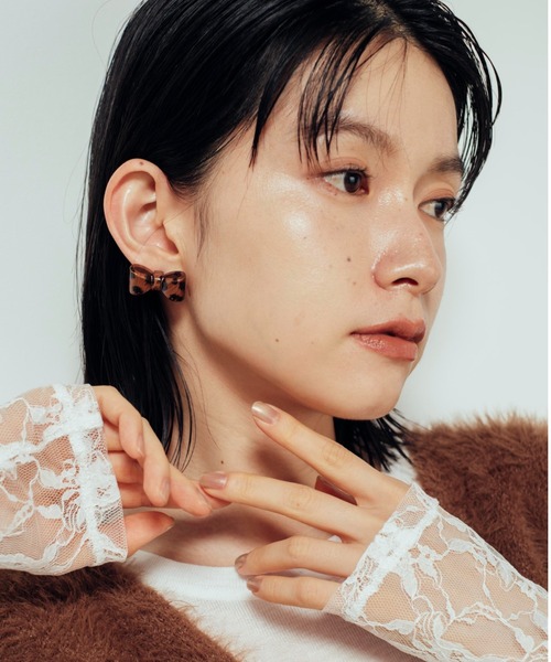 Shelly island（シェリーアイランド）の「レオパードリボンピアス（ピアス（両耳用）・レディース・その他・FREE）」の2枚目の写真