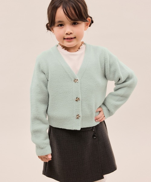 ROPE' PICNIC(ロペピクニック)の「【KIDS/キッズ】スフレニットシリーズ リボンボタンカーディガン/イージーケア・リンクコーデ(カーディガン/ボレロ・キッズ・グリーン系その他/キナリ/ピンク系その他2・S/M/L)」の18枚目の写真