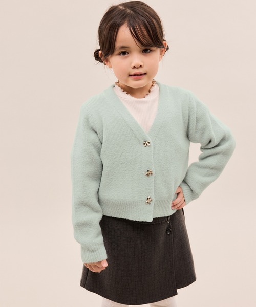 ROPE' PICNIC(ロペピクニック)の「【KIDS/キッズ】スフレニットシリーズ リボンボタンカーディガン/イージーケア・リンクコーデ(カーディガン/ボレロ・キッズ・グリーン系その他/キナリ/ピンク系その他2・S/M/L)」の19枚目の写真