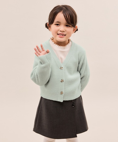 ROPE' PICNIC(ロペピクニック)の「【KIDS/キッズ】スフレニットシリーズ リボンボタンカーディガン/イージーケア・リンクコーデ(カーディガン/ボレロ・キッズ・グリーン系その他/キナリ/ピンク系その他2・S/M/L)」の21枚目の写真