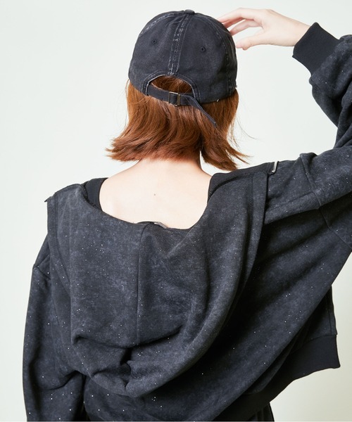 GORGE(ゴージ)の「《ラメ入り×ロゴ刺繍》レディース ジップアップパーカー 長袖 スウェット 春秋冬(パーカー・レディース・ネイビー/オフホワイト/ブラック/ピンク/ブルー/カモフラージュ・F)」の12枚目の写真
