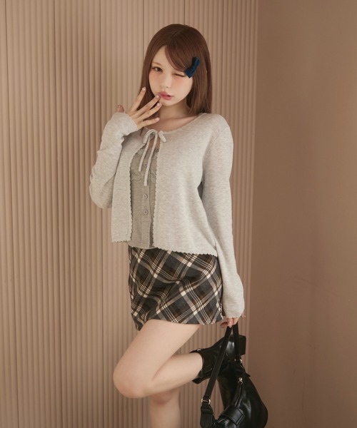 TITTY&CO.（ティティーアンドコー）の「フリルリボンカーディガン（カーディガン/ボレロ・レディース・アイボリー/ブラック/グレー/ベージュ・FREE）」の17枚目の写真