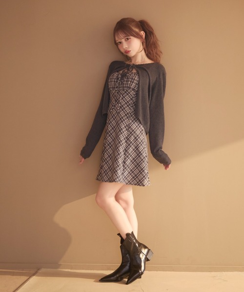 TITTY&CO.（ティティーアンドコー）の「フリルリボンカーディガン（カーディガン/ボレロ・レディース・アイボリー/ブラック/グレー/ベージュ・FREE）」の20枚目の写真