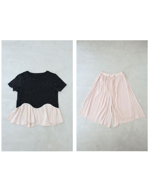 cawaii(カワイイ)の「(黒)星瞬く夜空Tシャツとふんわりベールパンツ2点セット【set】(Tシャツ/カットソー・レディース・ブラック・FREE)」の3枚目の写真