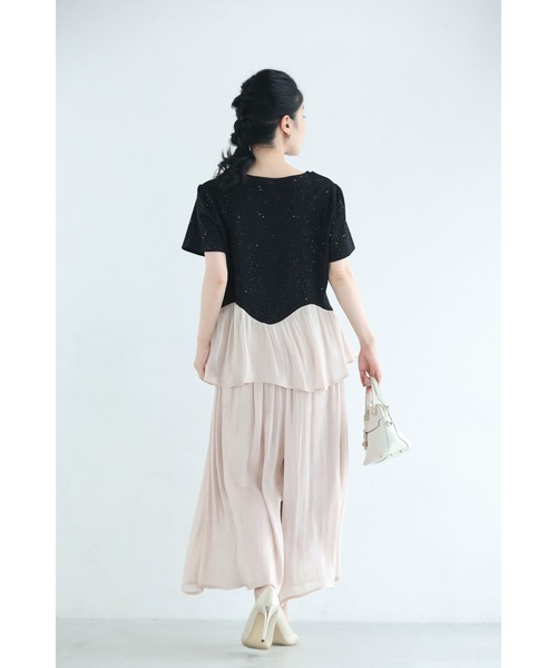 cawaii(カワイイ)の「(黒)星瞬く夜空Tシャツとふんわりベールパンツ2点セット【set】(Tシャツ/カットソー・レディース・ブラック・FREE)」の5枚目の写真