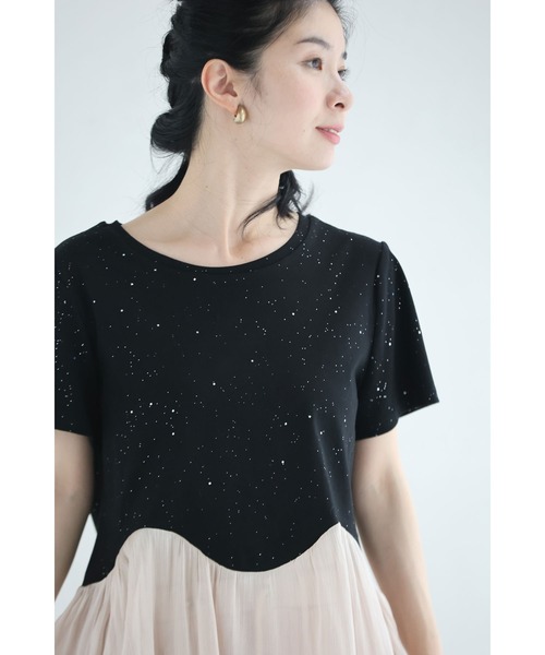 cawaii(カワイイ)の「(黒)星瞬く夜空Tシャツとふんわりベールパンツ2点セット【set】(Tシャツ/カットソー・レディース・ブラック・FREE)」の11枚目の写真