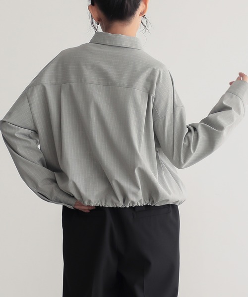 for/c（フォーシー）の「[新色追加]ストレッチドロストショートシャツ【サスティナブル】（シャツ/ブラウス・レディース・グレー/ブラック/ネイビー/オフホワイト・M/L/LL）」の7枚目の写真