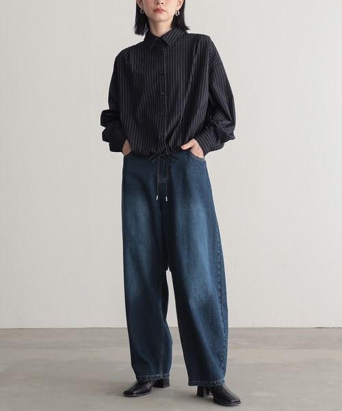 for/c（フォーシー）の「[新色追加]ストレッチドロストショートシャツ【サスティナブル】（シャツ/ブラウス・レディース・グレー/ブラック/ネイビー/オフホワイト・M/L/LL）」の16枚目の写真