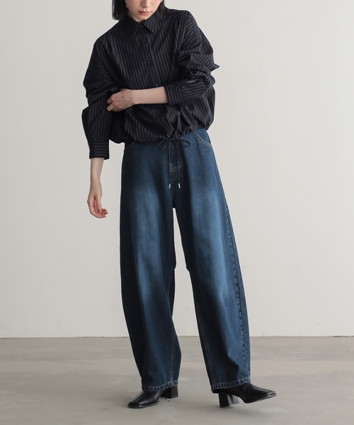 for/c（フォーシー）の「[新色追加]ストレッチドロストショートシャツ【サスティナブル】（シャツ/ブラウス・レディース・グレー/ブラック/ネイビー/オフホワイト・M/L/LL）」の17枚目の写真