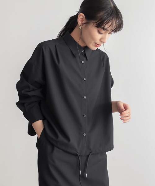 シャツブラックドロスト黒ゆうゆ様 for/c（フォーシー）の「[新色追加]ストレッチドロストショートシャツ