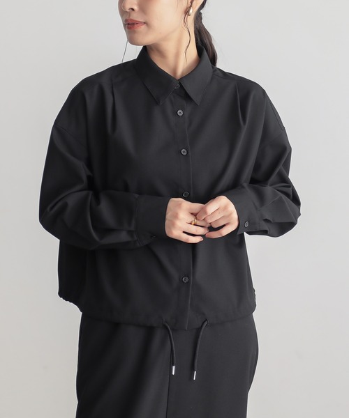 for/c（フォーシー）の「[新色追加]ストレッチドロストショートシャツ【サスティナブル】（シャツ/ブラウス・レディース・グレー/ブラック/ネイビー/オフホワイト・M/L/LL）」の20枚目の写真