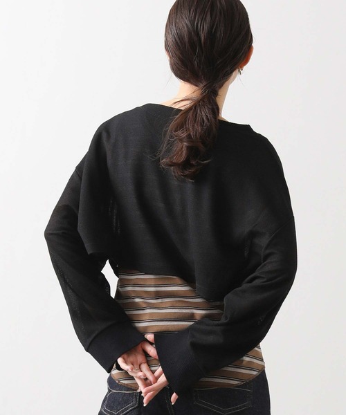 Munich（ミューニック）の「ボタンスリットスリーブシャツ（Tシャツ/カットソー・レディース・ブラック/ライトベージュ・FREE）」の9枚目の写真