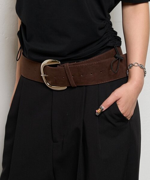 WHO'S WHO gallery（フーズフーギャラリー）の「WIDE BELT（ベルト・レディース・ブラック/ブラウン・FREE）」の3枚目の写真