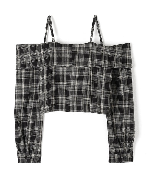 M DOLLY（エムドリー）の「check ribbon carina tops/チェックリボンカリーナトップス（Tシャツ/カットソー・レディース・ブラウン/ブラック・FREE）」の16枚目の写真