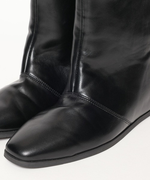 BAYFLOW（ベイフロー）の「[インヒールでスタイルアップ]ワイドシャフトロングブーツ（ブーツ・レディース・ブラック・LARGE/MEDIUM）」の7枚目の写真