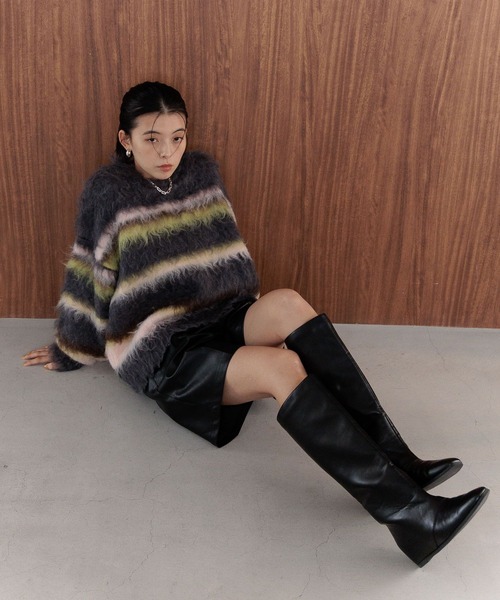 BAYFLOW（ベイフロー）の「[インヒールでスタイルアップ]ワイドシャフトロングブーツ（ブーツ・レディース・ブラック・LARGE/MEDIUM）」の17枚目の写真