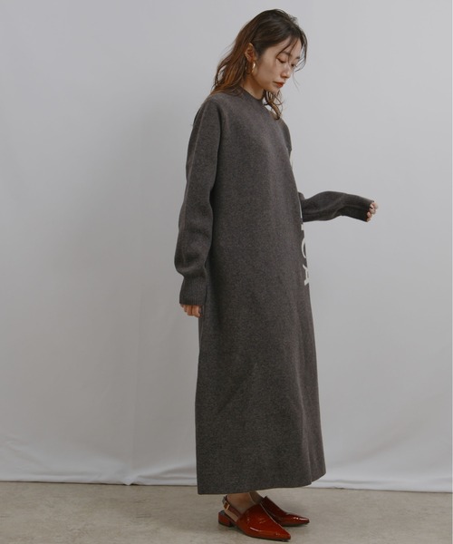 palm RICHE（ポームリシュ）の「ロゴニットOP（ワンピース・レディース・ベージュ/グレー・M）」の11枚目の写真