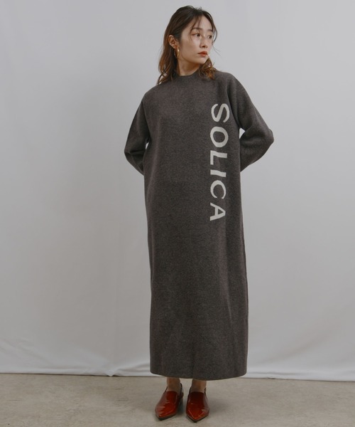 palm RICHE（ポームリシュ）の「ロゴニットOP（ワンピース・レディース・ベージュ/グレー・M）」の12枚目の写真