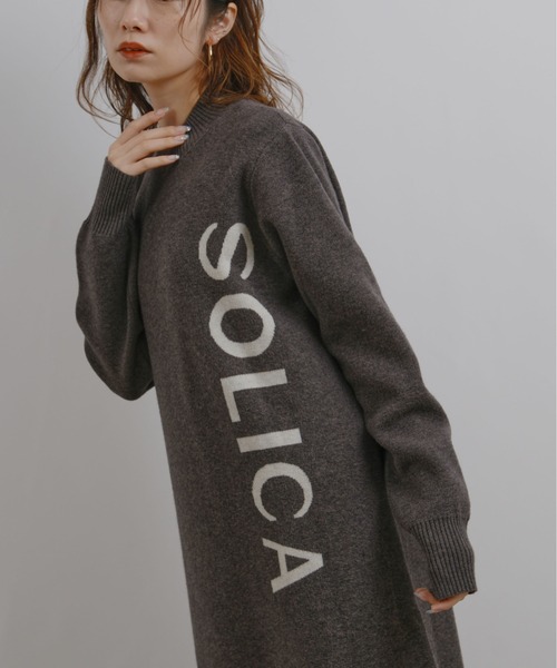 palm RICHE（ポームリシュ）の「ロゴニットOP（ワンピース・レディース・ベージュ/グレー・M）」の9枚目の写真