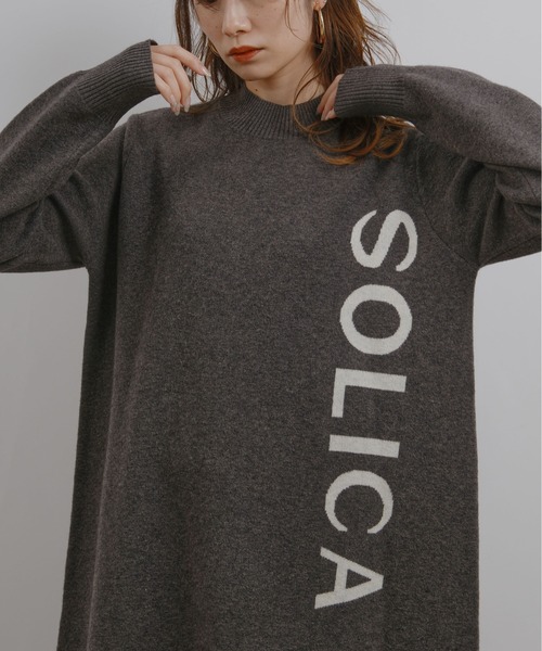 palm RICHE（ポームリシュ）の「ロゴニットOP（ワンピース・レディース・ベージュ/グレー・M）」の5枚目の写真