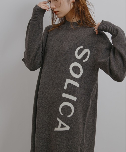 palm RICHE（ポームリシュ）の「ロゴニットOP（ワンピース・レディース・ベージュ/グレー・M）」の15枚目の写真