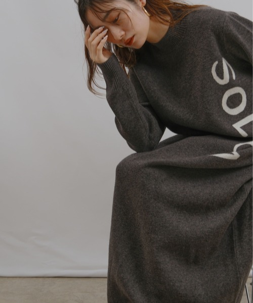 palm RICHE（ポームリシュ）の「ロゴニットOP（ワンピース・レディース・ベージュ/グレー・M）」の18枚目の写真