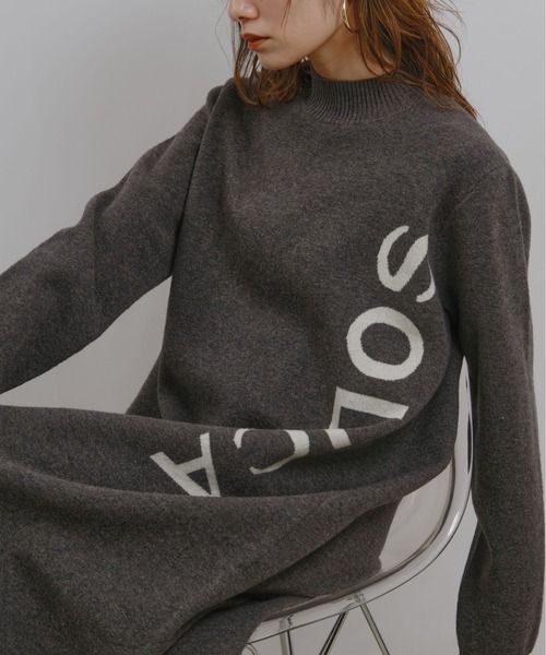 palm RICHE（ポームリシュ）の「ロゴニットOP（ワンピース・レディース・ベージュ/グレー・M）」の20枚目の写真