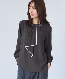 【WEB限定】配色ボウタイ風ブラウス