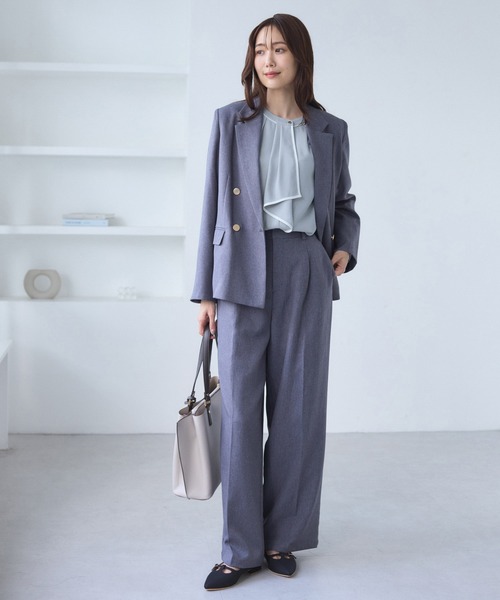 ROPE' PICNIC(ロペピクニック)の「【WEB限定】配色ボウタイ風ブラウス(シャツ/ブラウス・レディース・ベージュ/ホワイト/チャコールグレー/サックスブルー・S/L/M)」の17枚目の写真