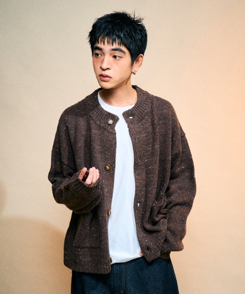【LoungedressGALLARDAGALANTE】ノーカラー長袖カーディガン セール】No-collar cardigan/ノーカラーカーディガン（カーディガン
