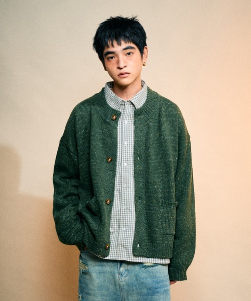 Elanque（エランク）の「No-collar cardigan/ノーカラーカーディガン