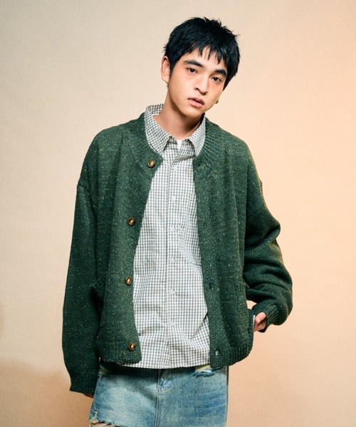 Elanque（エランク）の「No-collar cardigan/ノーカラーカーディガン