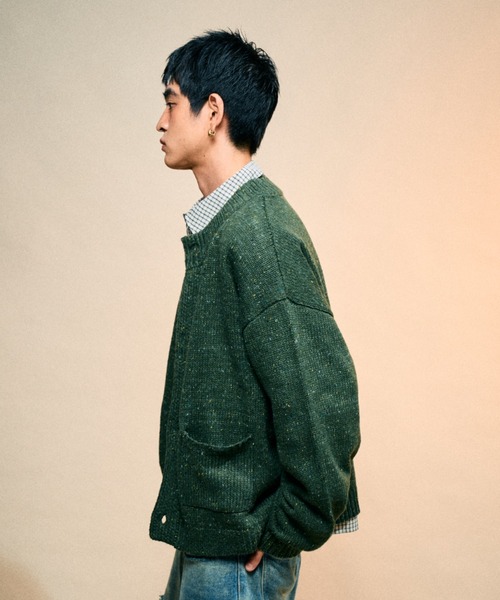 Elanque（エランク）の「No-collar cardigan/ノーカラーカーディガン