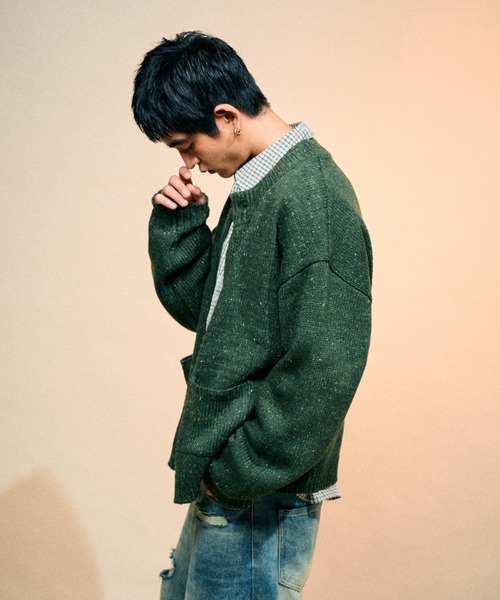 Elanque（エランク）の「No-collar cardigan/ノーカラーカーディガン
